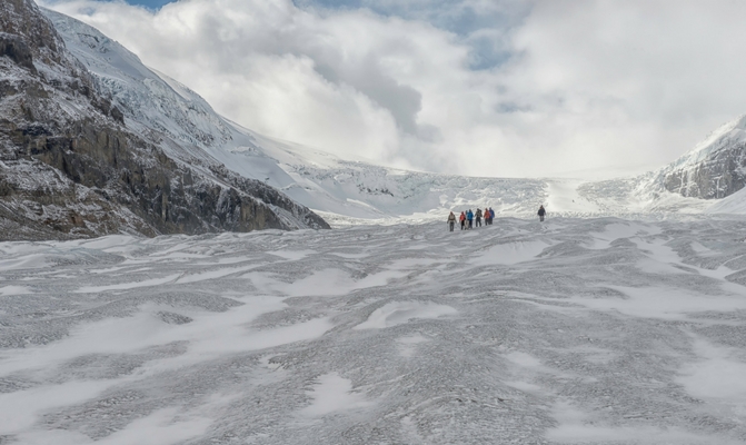 Visit Athabasca Glacier in Icefields Parkway on our Western Canada National Park Tour