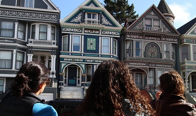 Avital Tours. Haight Ashbury Tour. Looking at Victorians