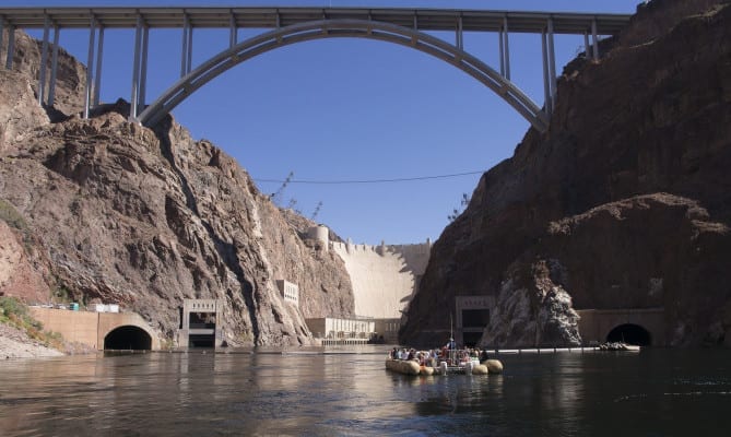 Raft at Hoover Dam