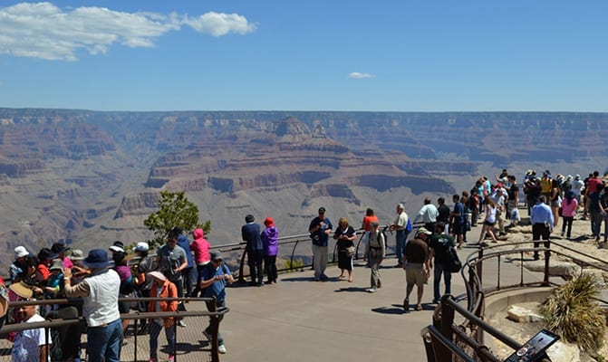 Many people flock to the south rim of the grand canyon for its amazing views