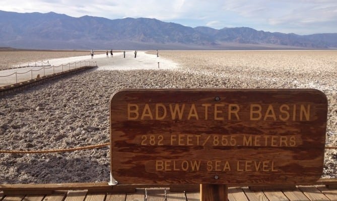 See the salt flats of Badwater Basin (the lowest elevation in North America)