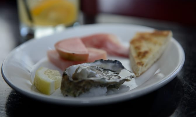 Jon Bauer. Hog & Rocks Ham and Oyster plate. Avital tours Mission